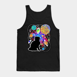 Cat Universe Colorful Graphic Vintage Cute Kitten Lover Tank Top